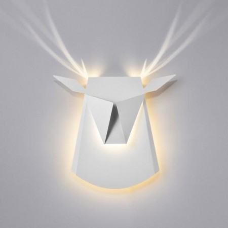 Deer head - Aluminum lamp - White