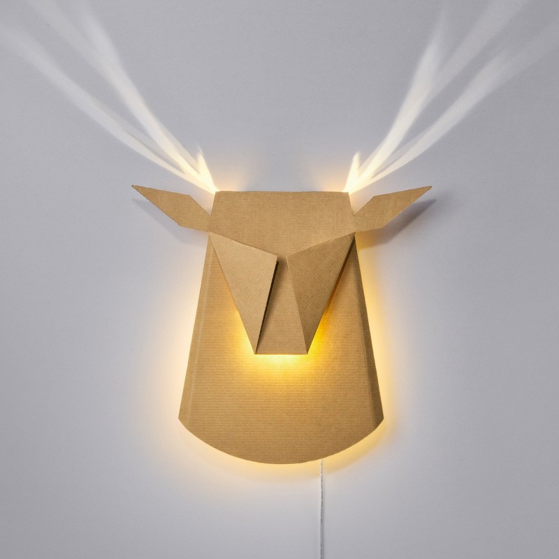 Jeleň - Kartónová led lampa - ECO