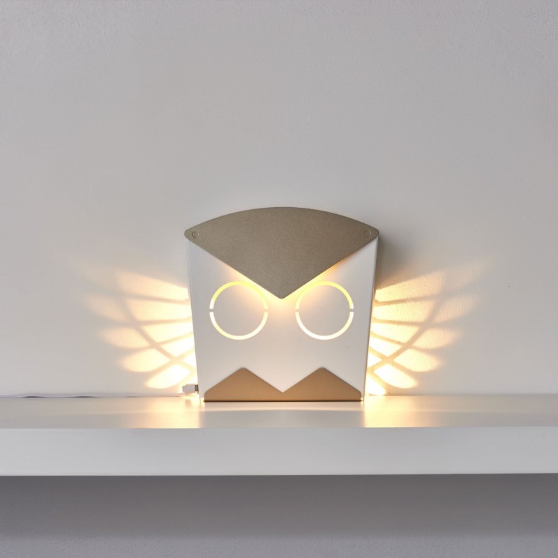 Owl - Aluminum lamp - Gold